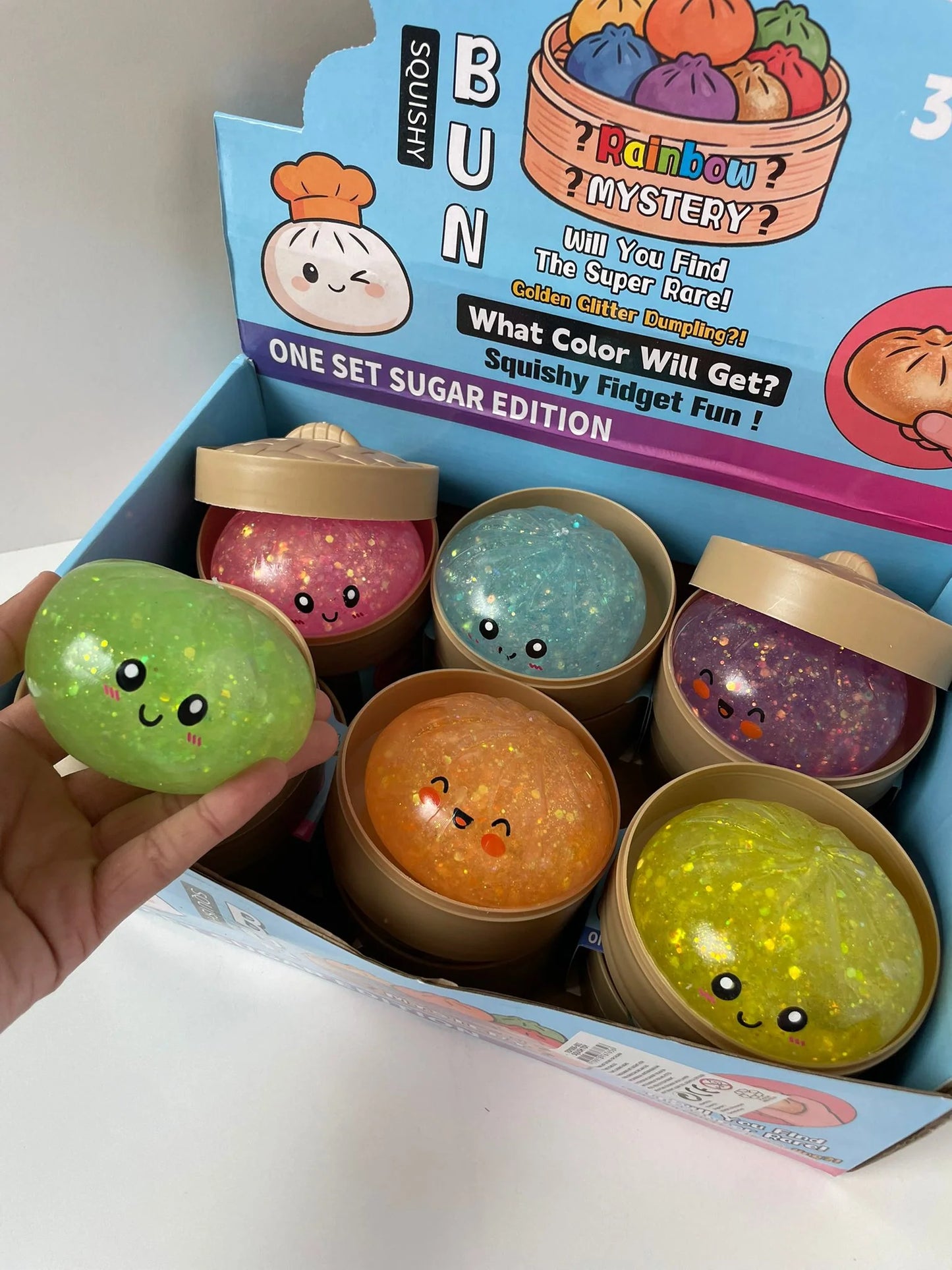 Squishy Toy - Glitter Dumpling (12 in a Display Box)