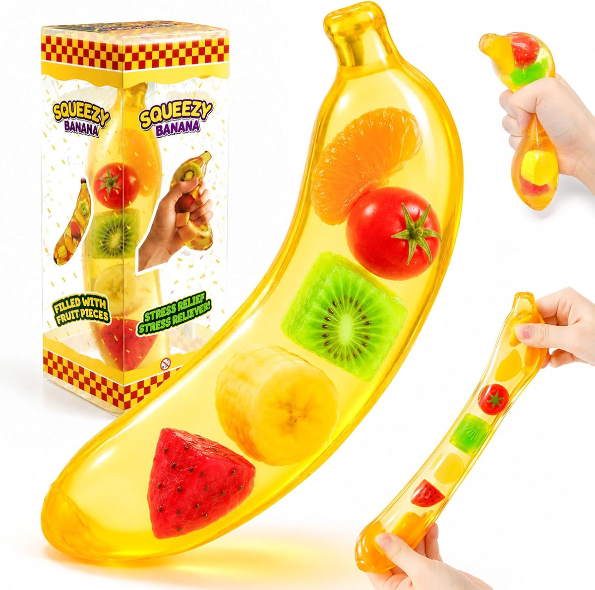 Squishy Toy - Vaseline Jelly Transparent Banana (Hard Maltose) (7 cm)