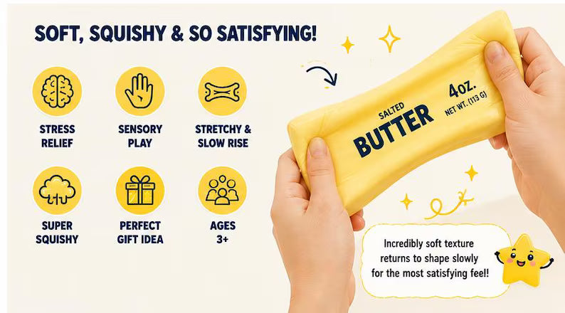 Squishy Toy - Mini Butter (4 oz) - Yellow