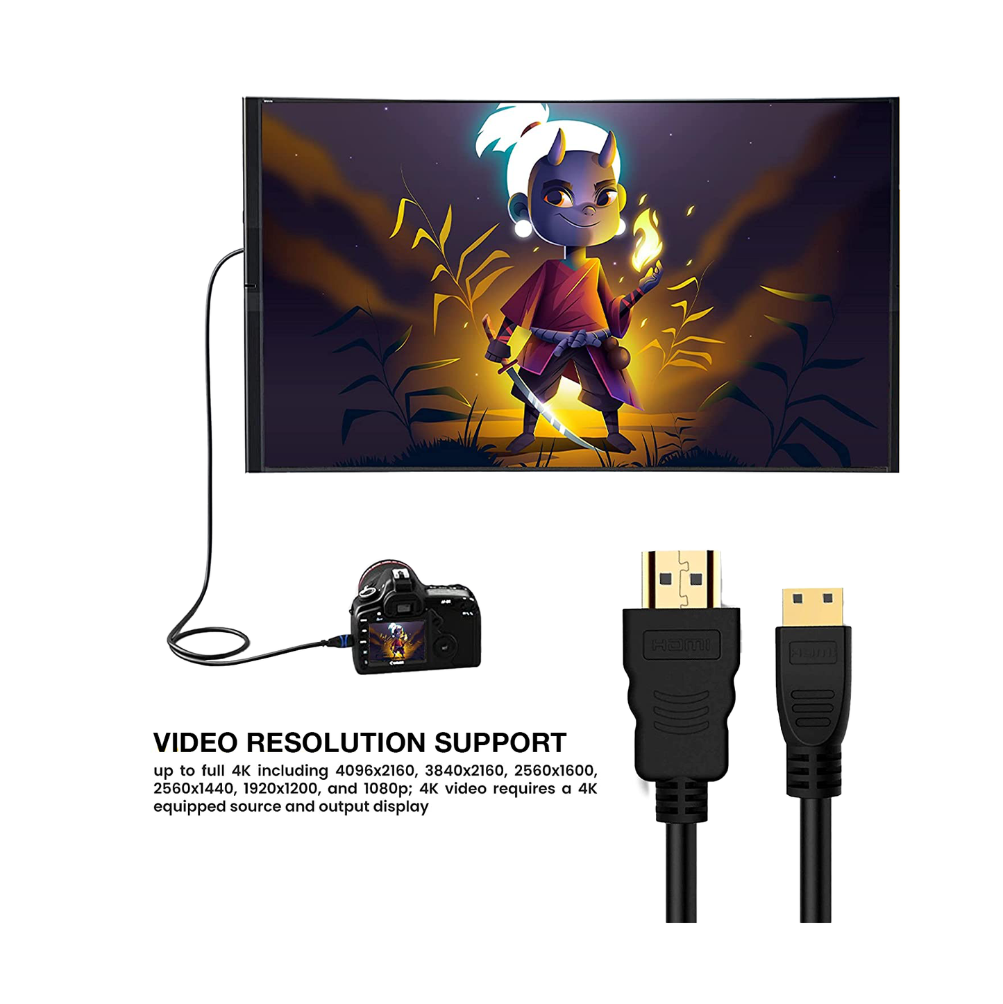 HDMI Cable (HDTV to Micro HDTV) - 5ft