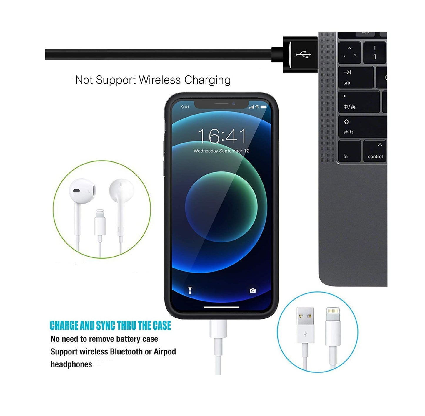 Power Case for iPhone 12/ 12 Pro (6.15") (7000 mAh)