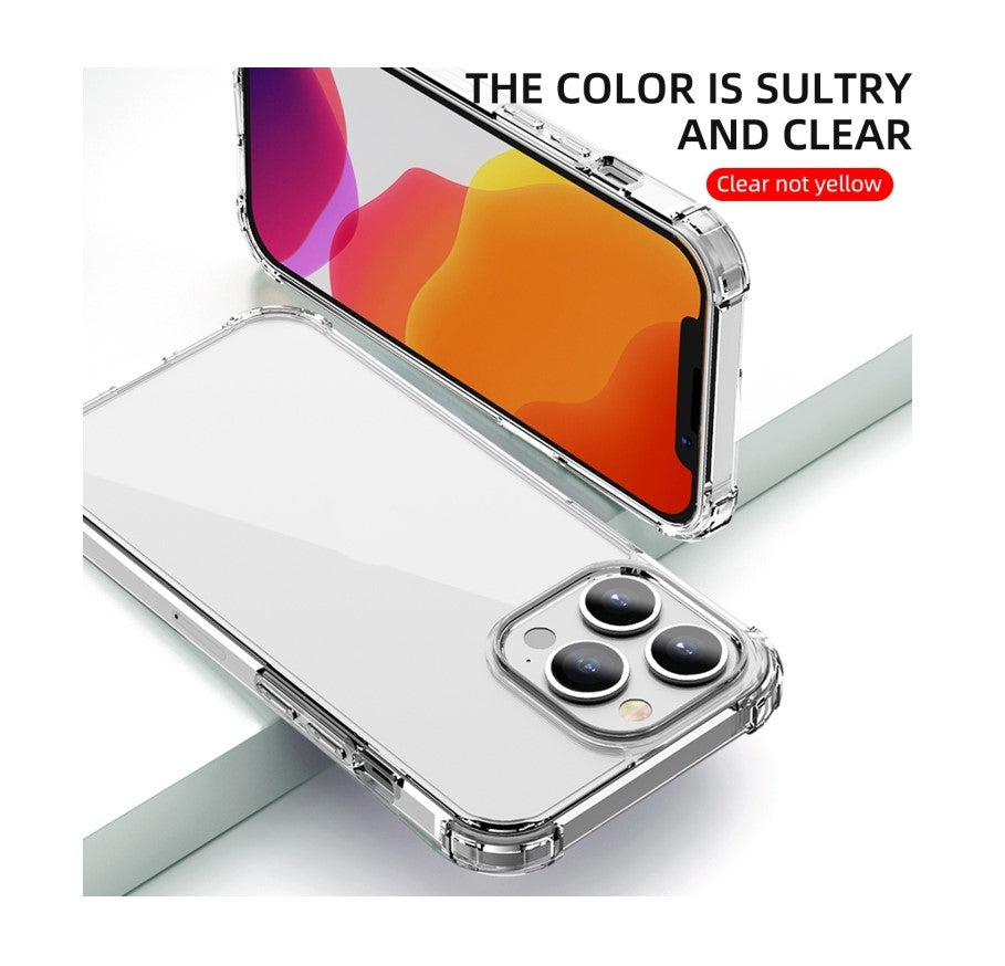 Clear TPU Phone Case w/ Edge Bumper (For iPhone 14/ 13/ 12 / 11 Series)