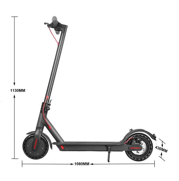 Electric Scooter - D8 Pro- 36 V 7.5AH Foldable E-Bike- Black
