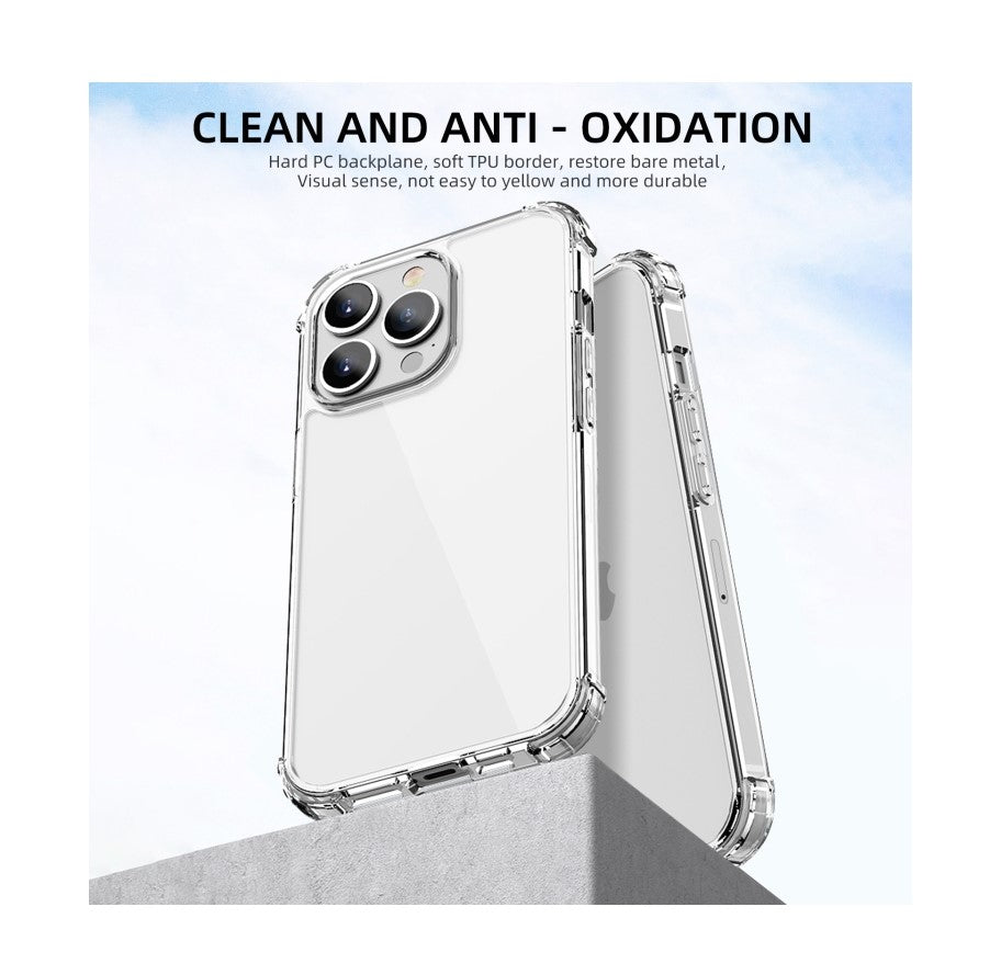 Clear TPU Phone Case w/ Edge Bumper (For iPhone 14/ 13/ 12 / 11 Series)