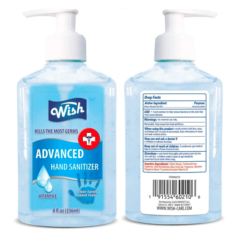 Wish Hand Sanitizer (8 oz./ 236 ml) (108 cases = 2592 ct. per Pallet) (Unit Price- $0.50)