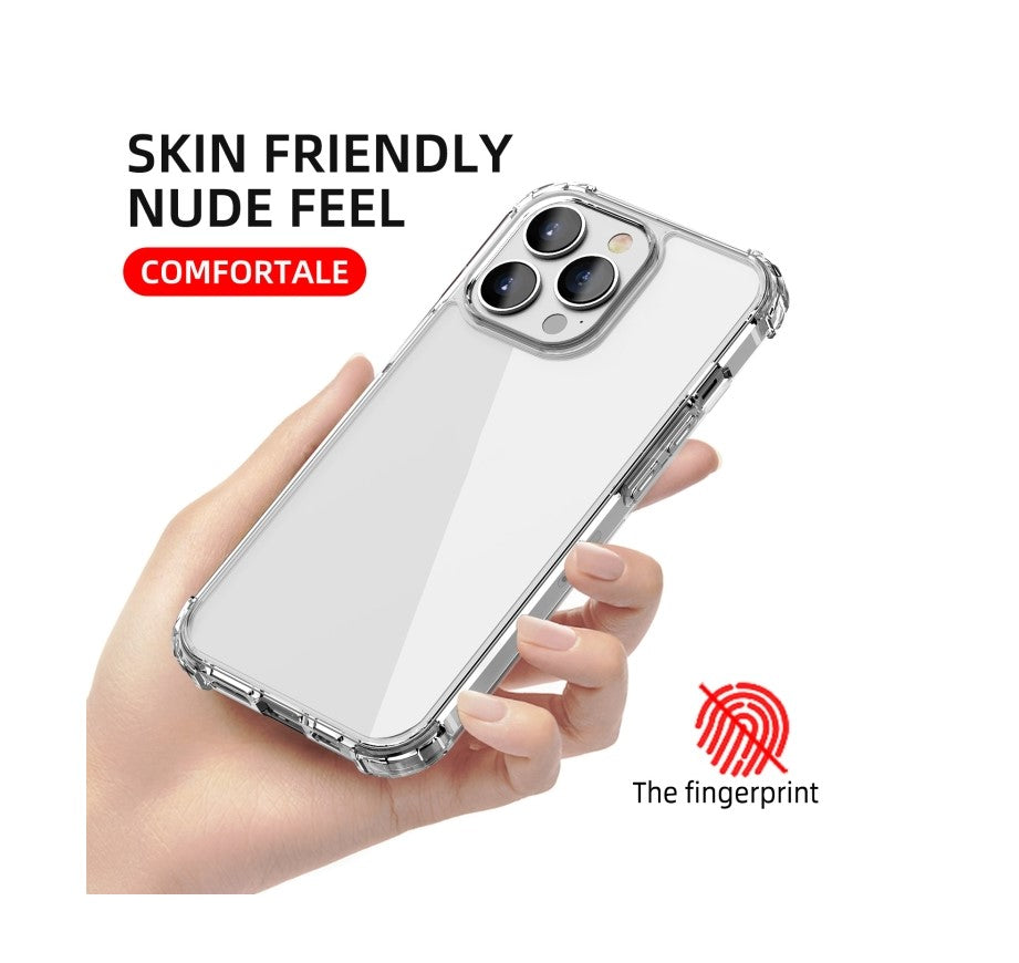Clear TPU Phone Case w/ Edge Bumper (For iPhone 14/ 13/ 12 / 11 Series)