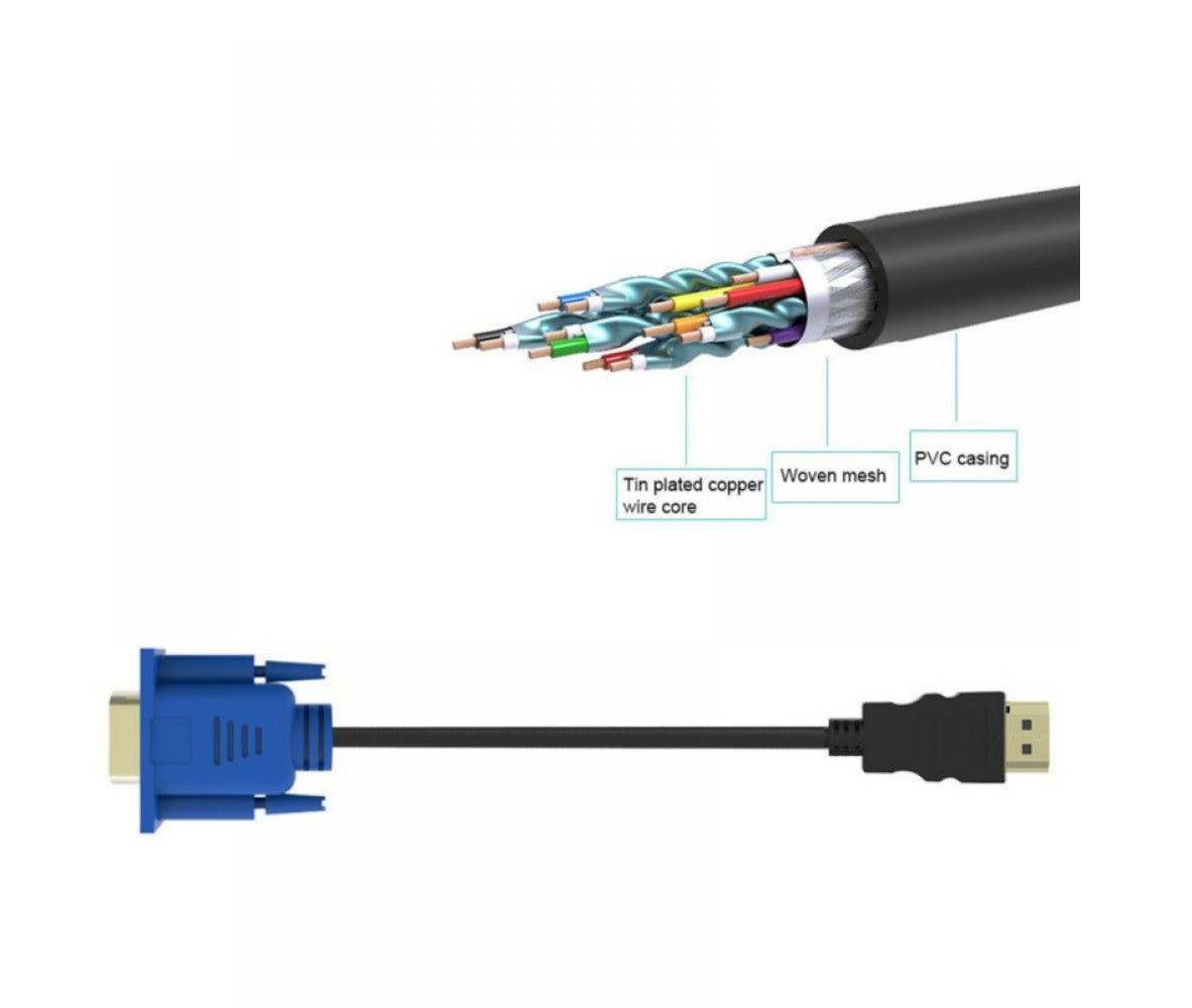 HDMI to VGA Cable (Male to Male) (1.8M / 6ft)