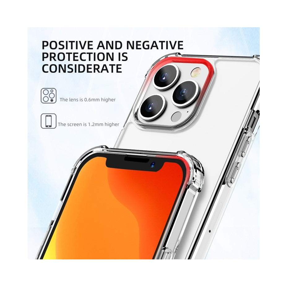 Clear TPU Phone Case w/ Edge Bumper (For iPhone 14/ 13/ 12 / 11 Series)