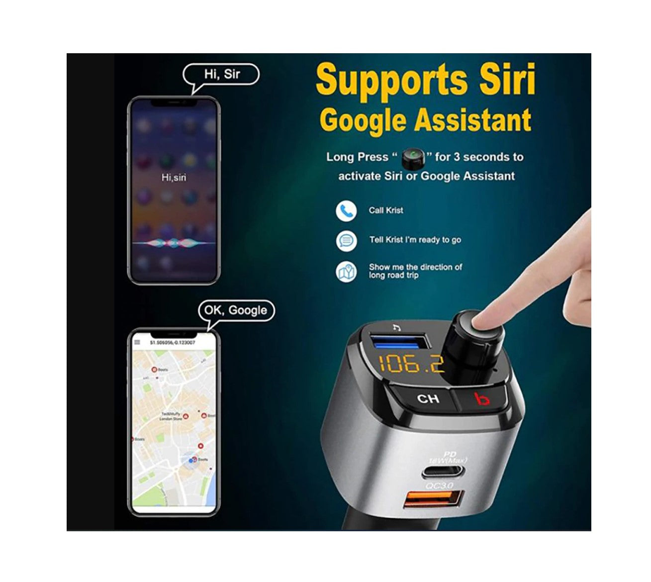 Multifunction Wireless Car FM Player (M25)
