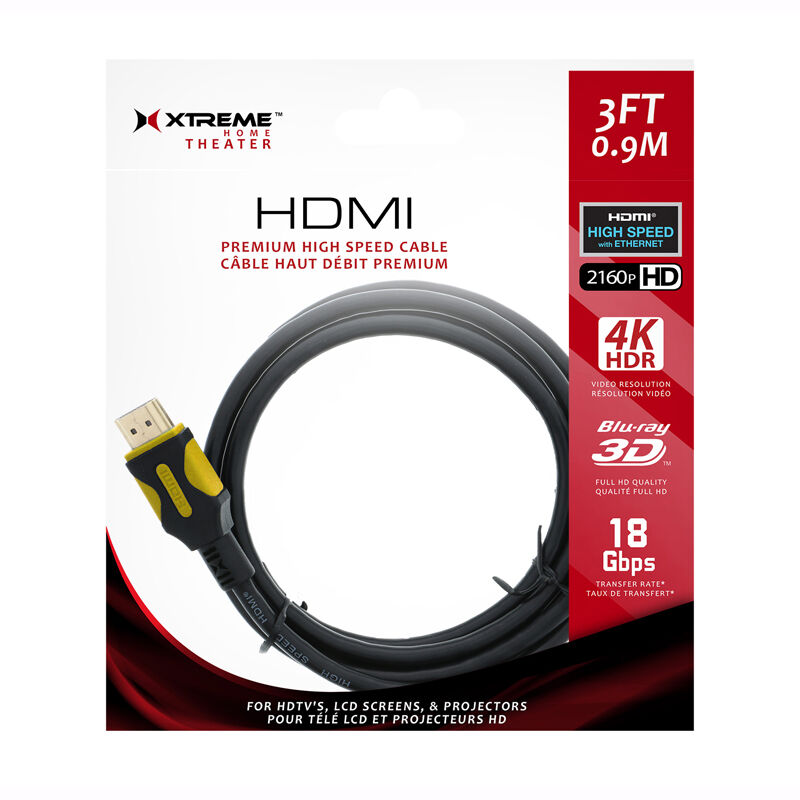 Xtreme Premium High Speed HDMI Cable- 3ft (0.9M)