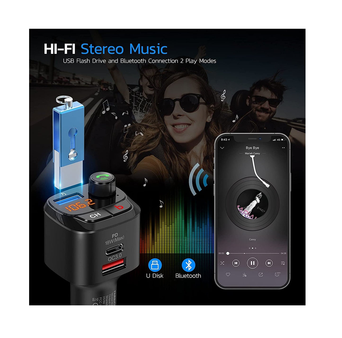 Multifunction Wireless Car FM Player (M25)