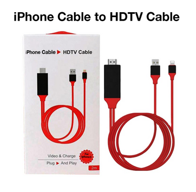 HDTV Cable to iPhone Cable, Plug & Play (2M- Red Package)