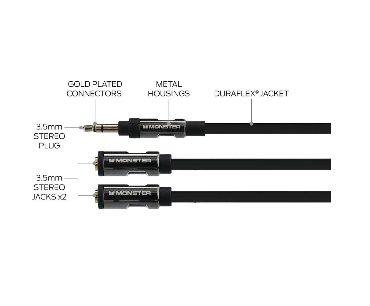 Monster Audio Splitter Dual 3.5mm Output Jacks