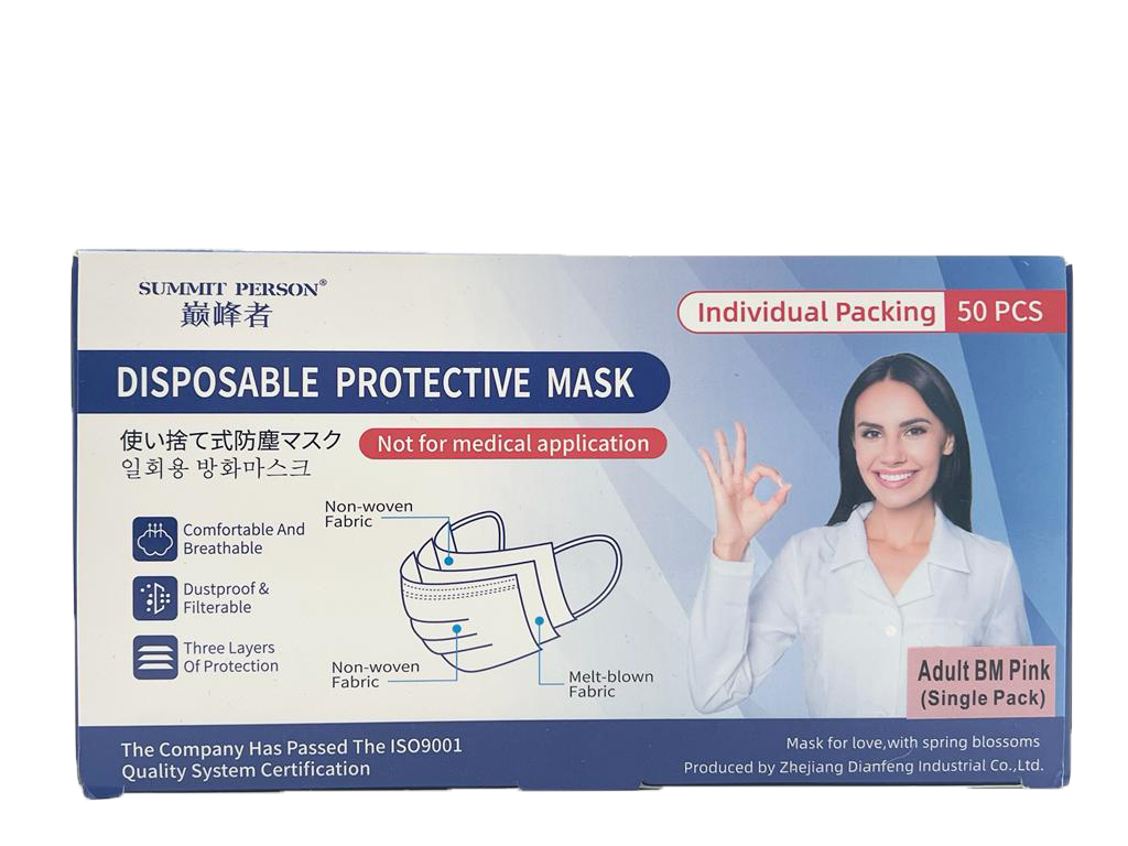 Pink Mask - 50pcs / Box (Individually Wrapped)