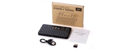 Mini Wireless Keyboard with Touchpad- Q9 (Backlit LED)