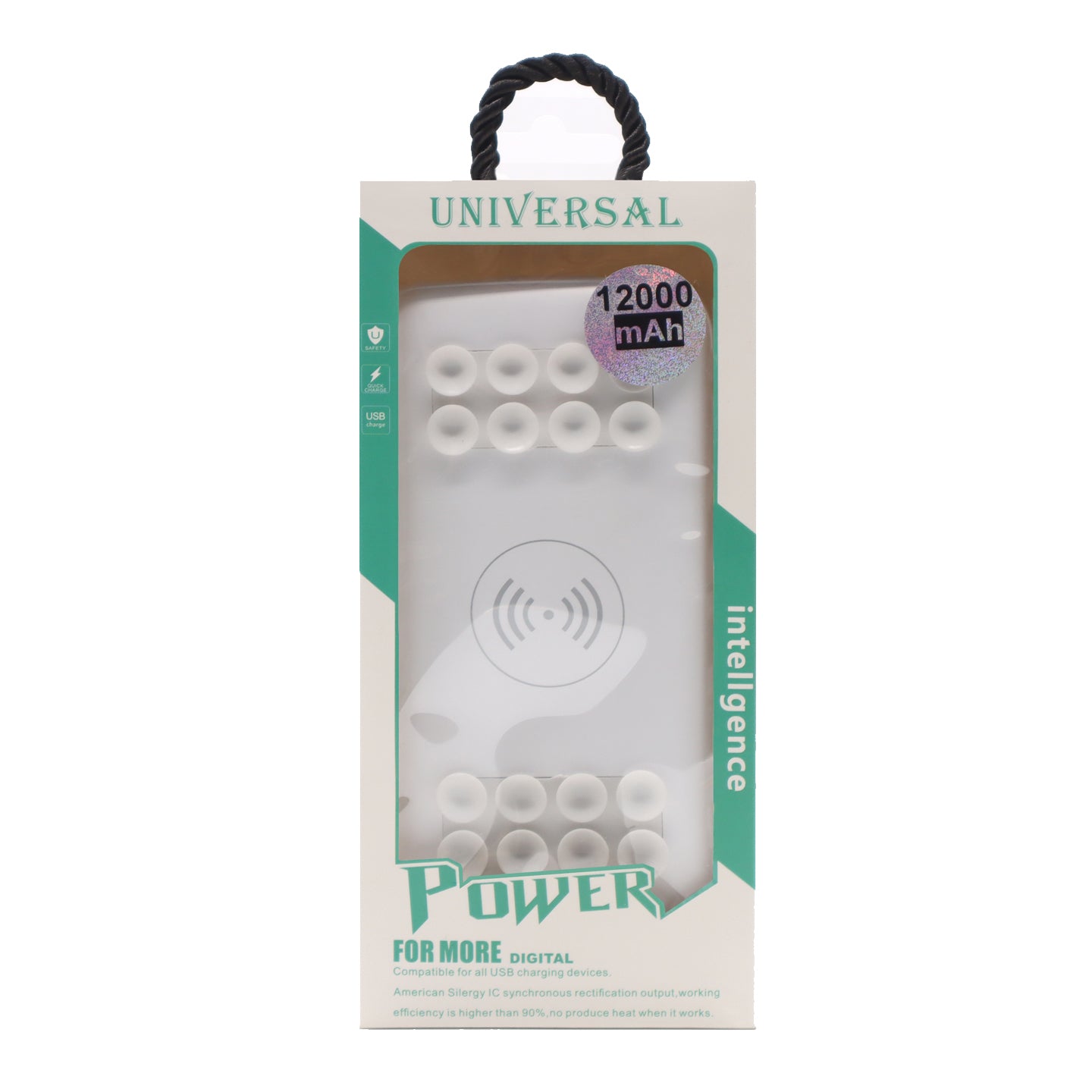 Power Bank - 12000 mAh (Suction with Wireless Charging)
