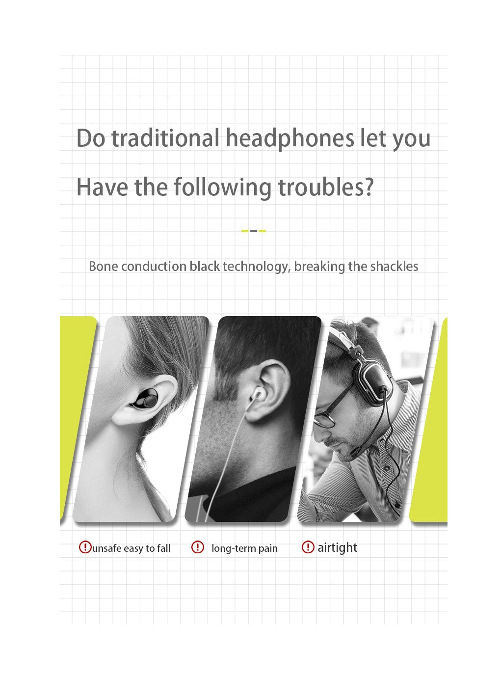 Bone Conduction Headphones - Langsdom (BS17)