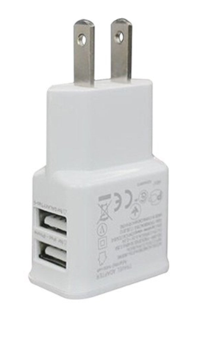 Combo 2 in 1 Home Charger - T Style Adapter (2 Port), USB to Type-C Cable 2.0A (Green Package)