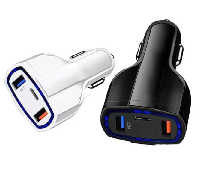 Qualcomm Car Charging Adapter 35W- 2port USB & 1port Type-C (7A QC 3.0 –  Cowboy World