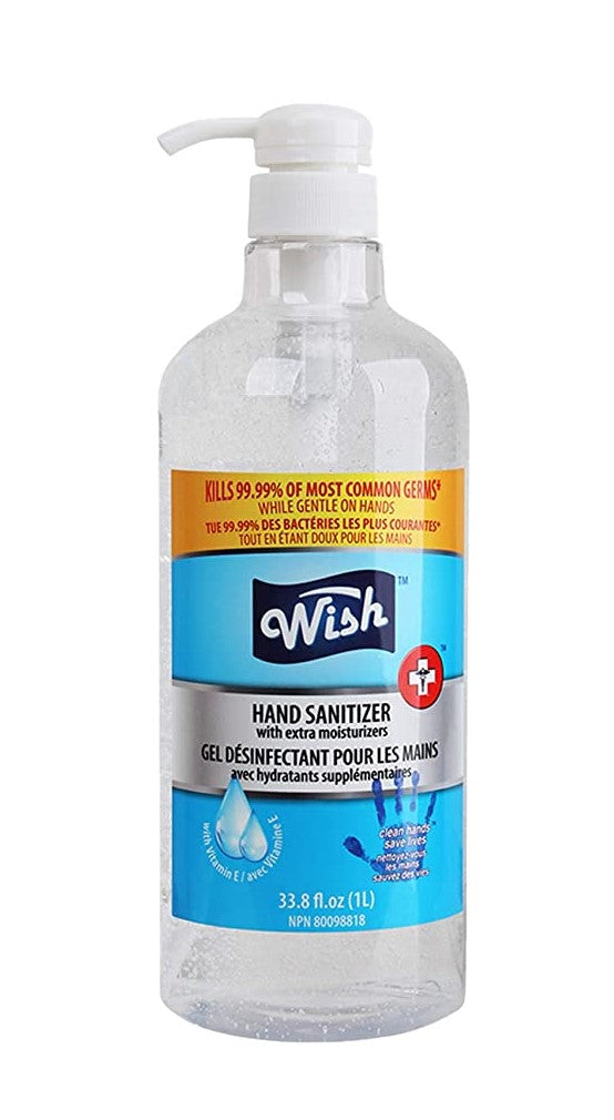 Wish Hand Sanitizer with Pump (33.8 oz./ 1L) (8 pcs/ case) (Unit Price- $2)