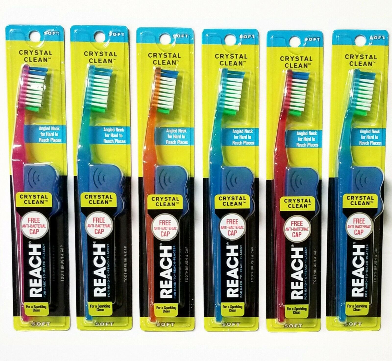 REACH Crystal Clean Toothbrush with Firm Bristles, 2 Count