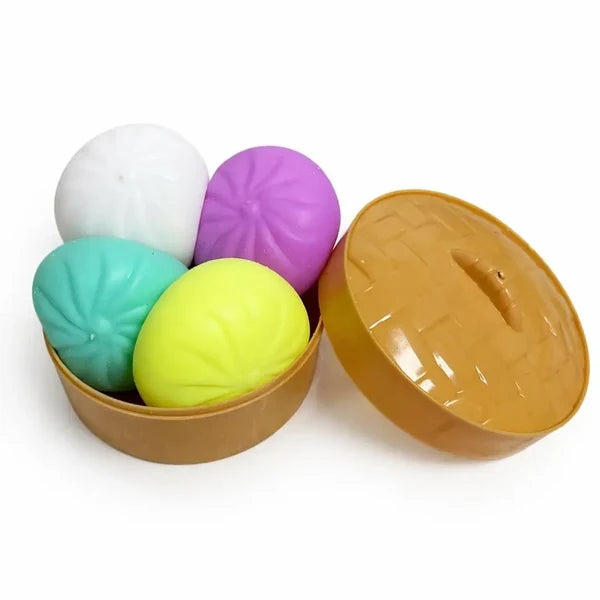 Squishy Toy - 4 in 1 Mini Monotone Dumpling Soft (Mix Colors)