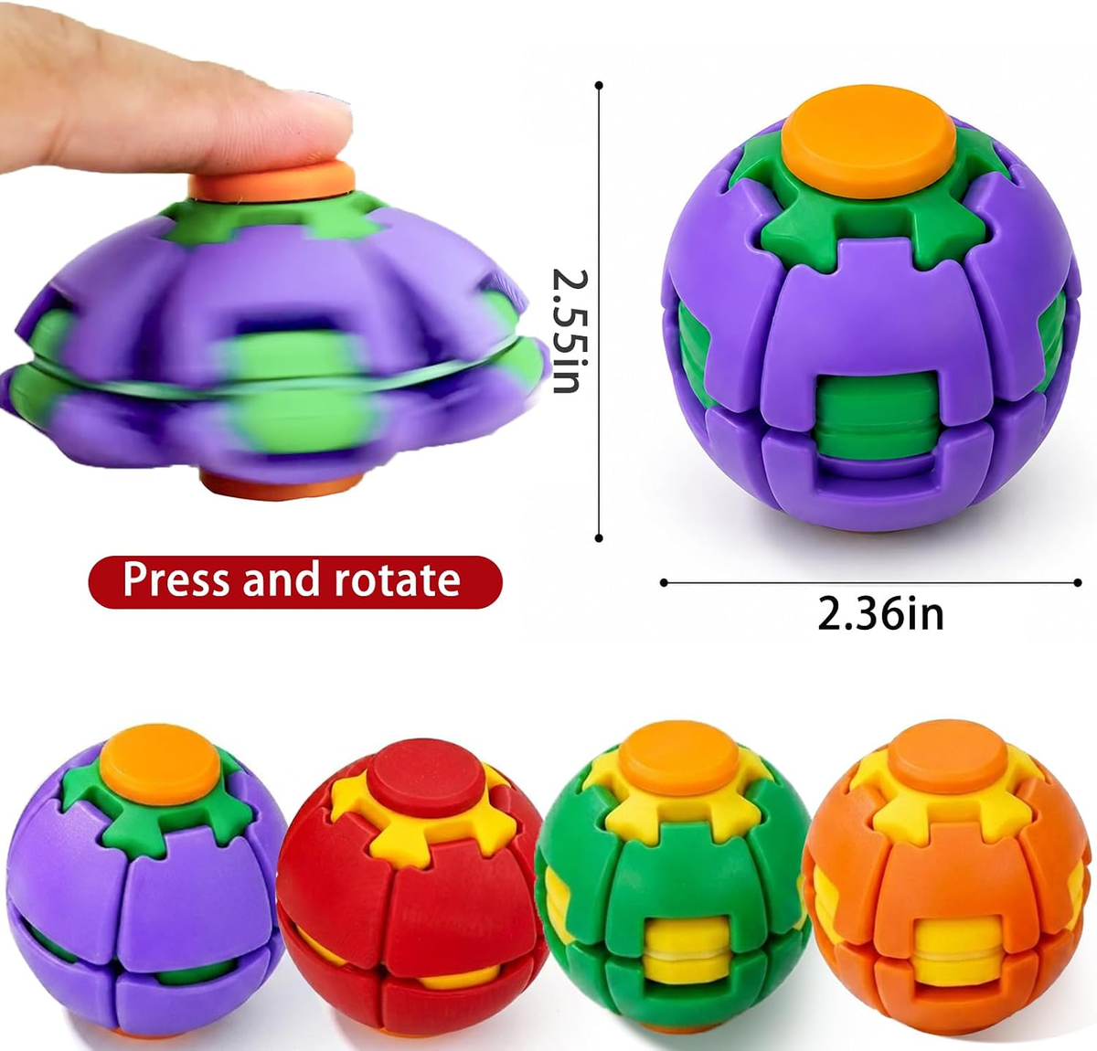 Pressing Fingertip Gyro Spinner / Press Spin Toy (Mixed Colors)