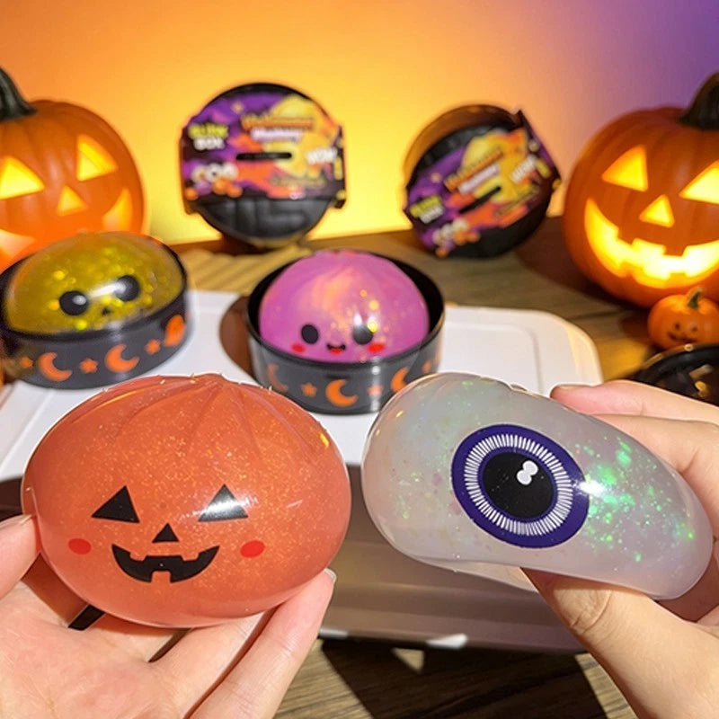Squishy Toy - Halloween Shiny Glitter Dumpling w/ Jel Inside