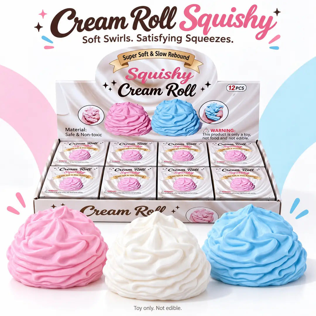 Squishy Toy - Crunch Cream Roll (7 cm)