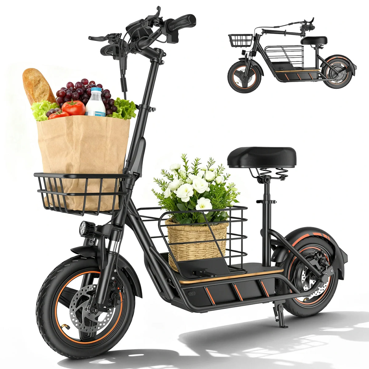 FREEBOY H14 Electric Scooter – 600W Motor, 36V 10Ah Battery, 22-Mile Range, 14" Pneumatic Tires