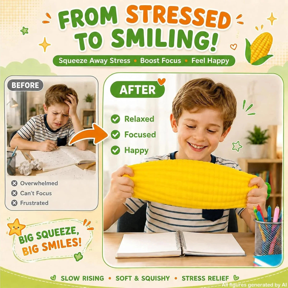 Squishy Toy - Jumbo Large Soft Corn (25 cm)