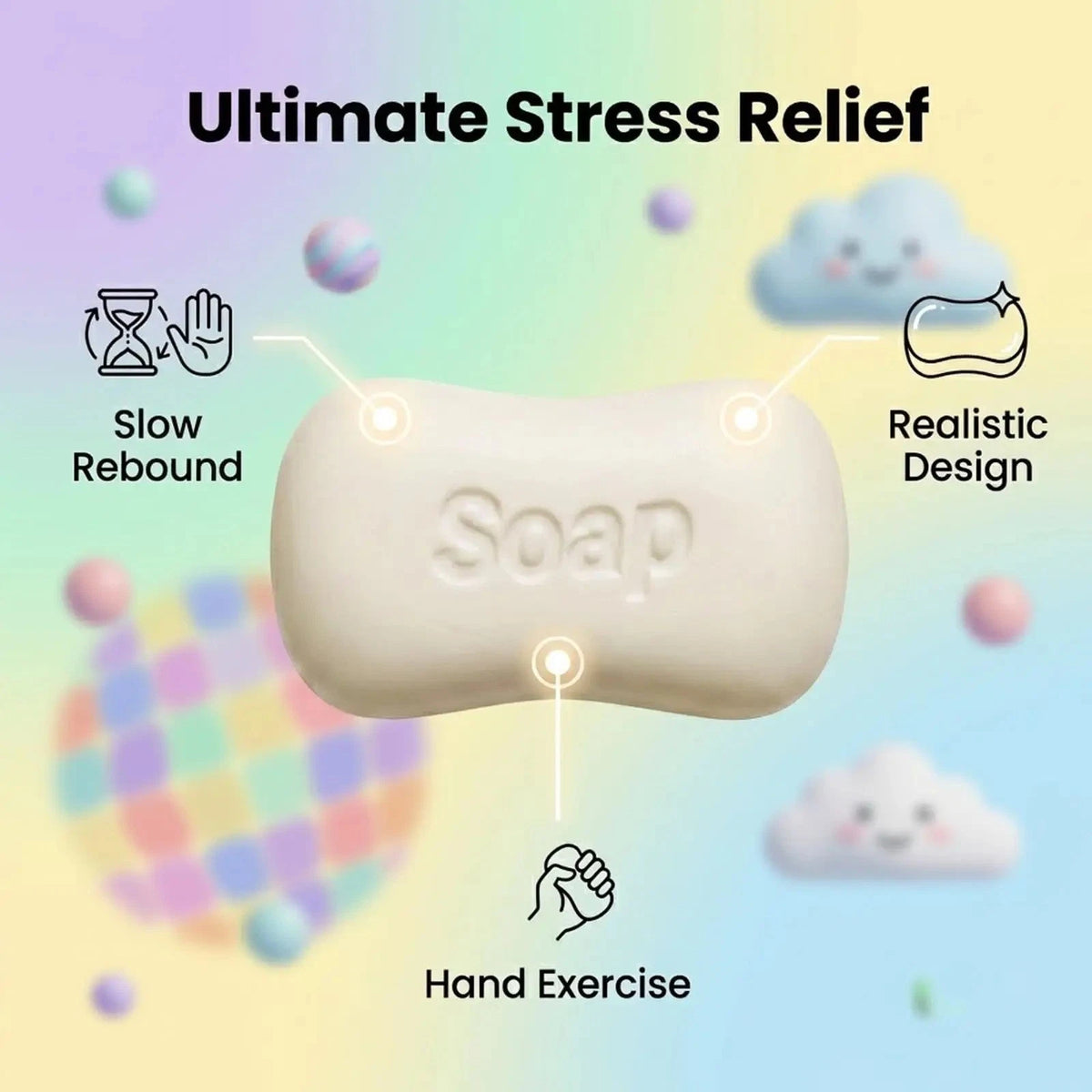 Squishy Toy - Soft Soap PVC (White)