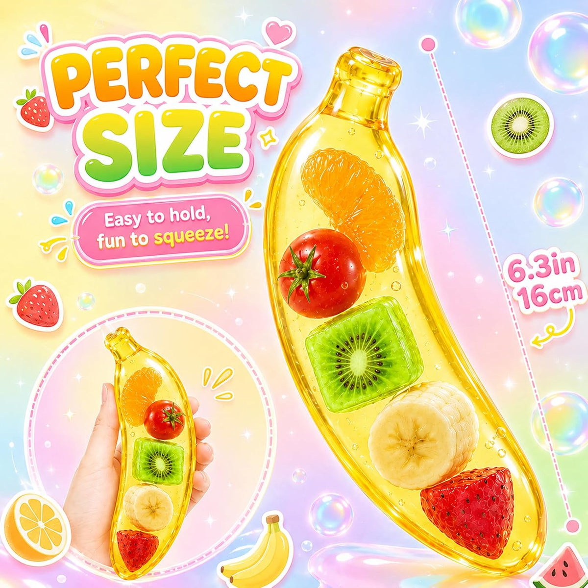 Squishy Toy - Vaseline Jelly Transparent Banana (Hard Maltose) (7 cm)