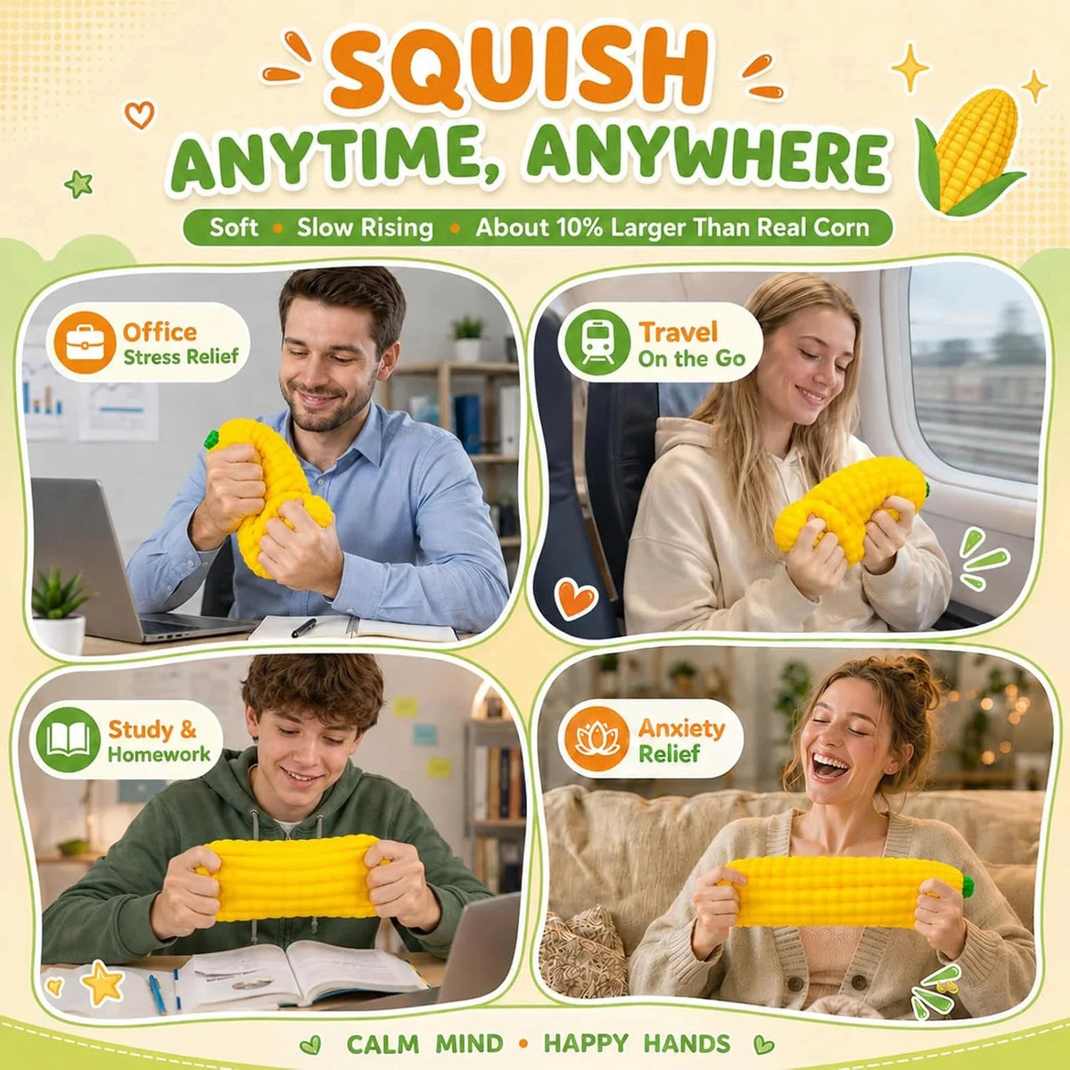 Squishy Toy - Jumbo Large Soft Corn (25 cm)