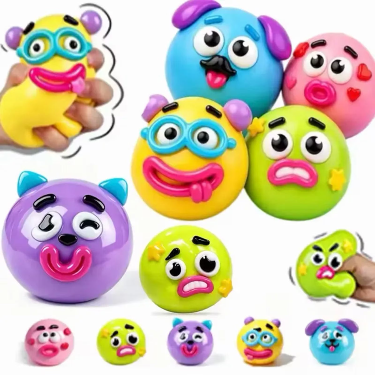 Squishy Toy - Smushers w/ Emoji Ball (10CM)