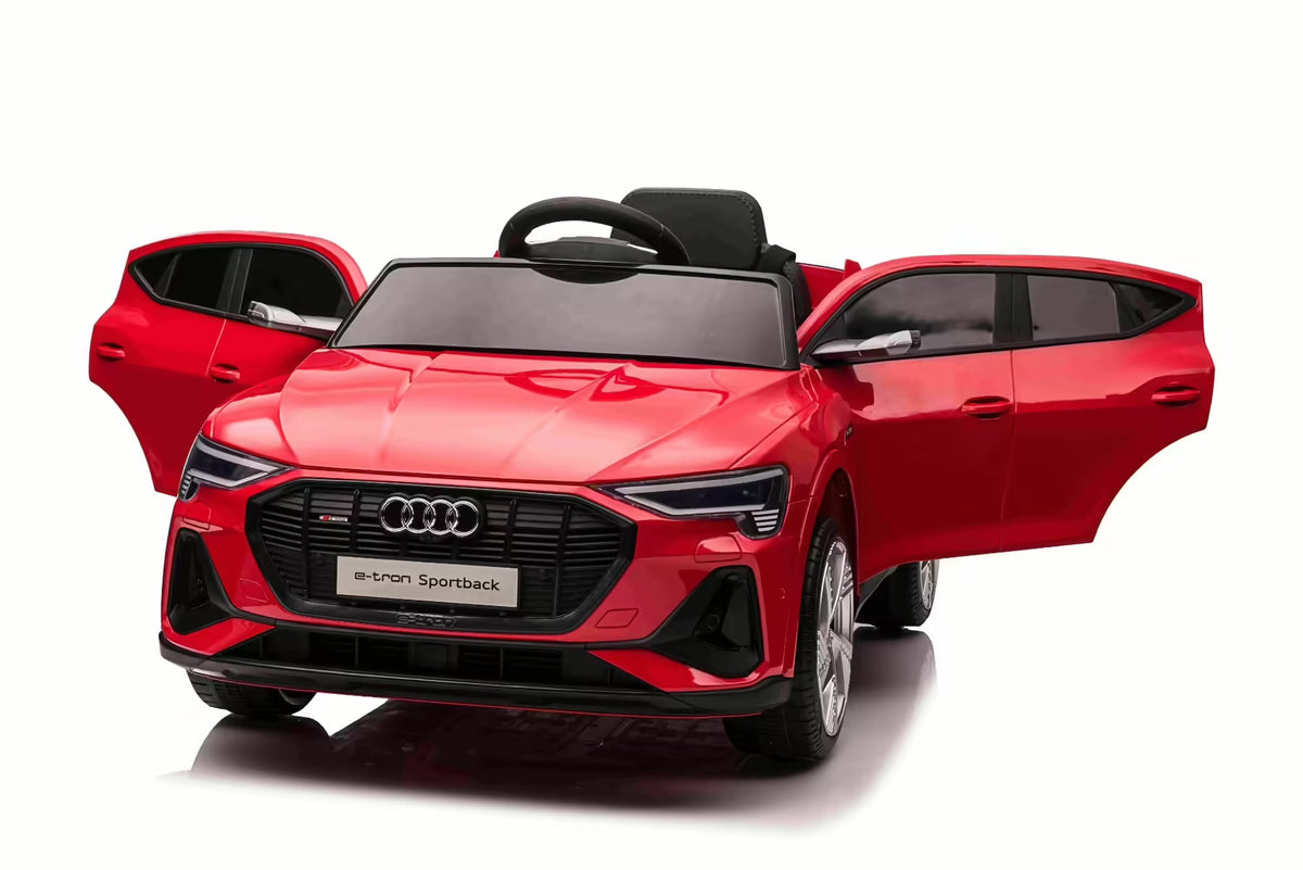 Remote-Controlled E - Tron Sportback Style Ride - On Car for Kids – 12V Single Seat, Red