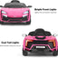 Remote-Controlled Electric Ride-On Car for Kids – 12V Pink Car with Lights, MP3 & Openable Doors – QLS-5188