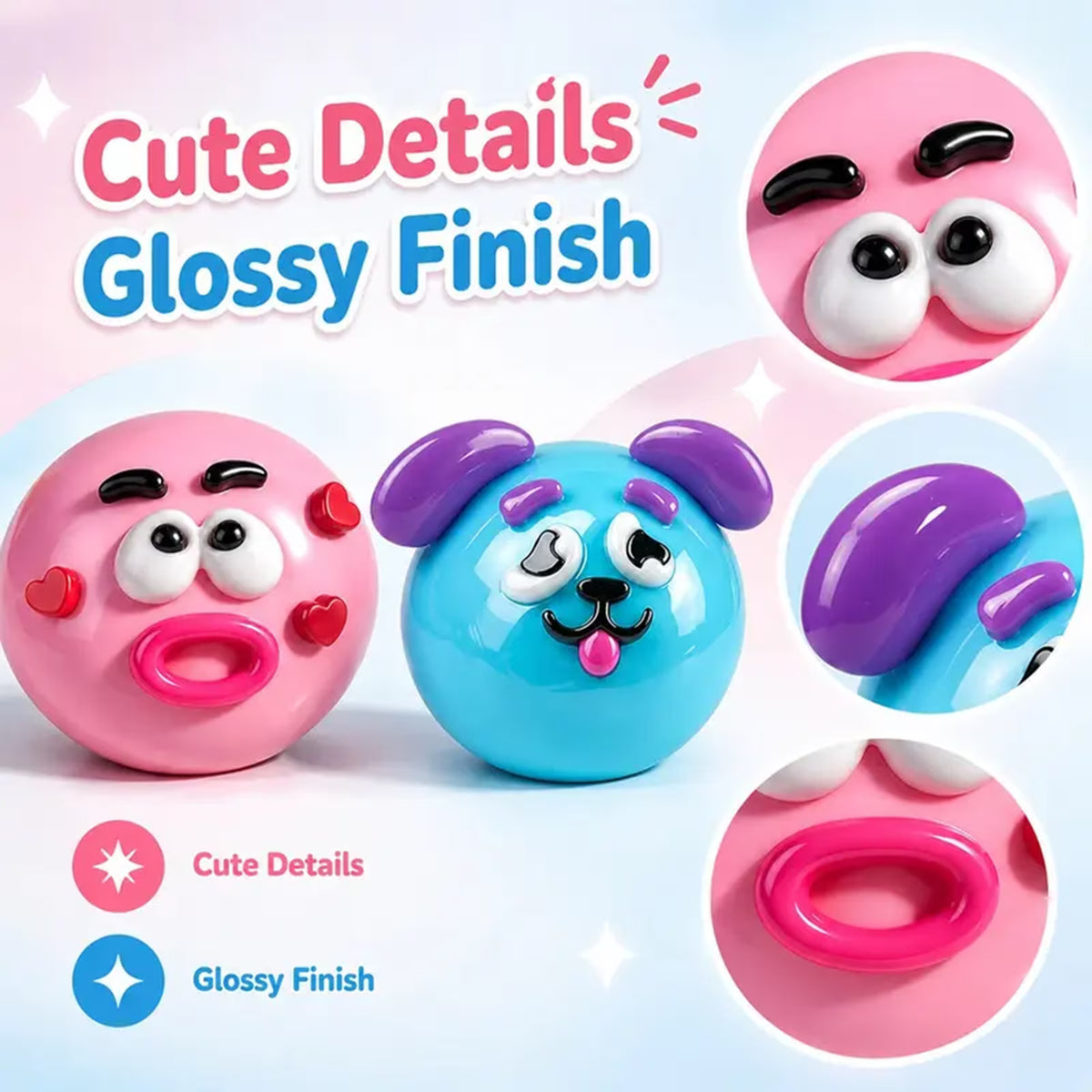 Squishy Toy - Smushers w/ Emoji Ball (10CM)