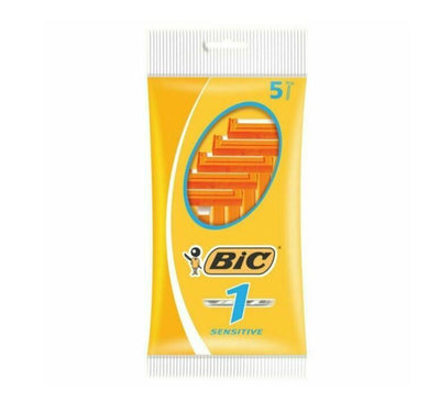 BIC 1 Sensitive Disposable Razors Blades- Pack of 5