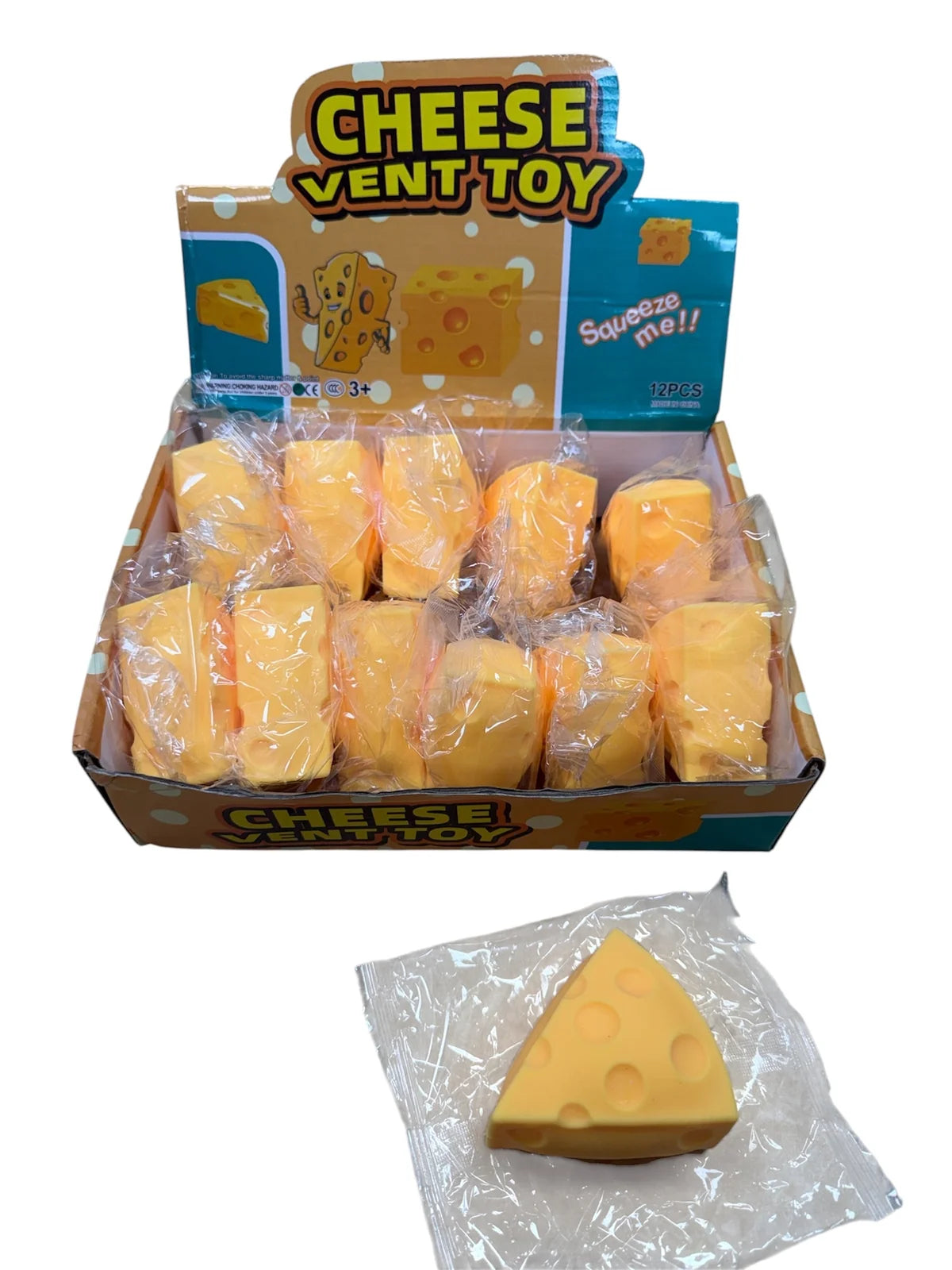 Squishy Toy - Mini Cheese Soft Squeeze (Triangle Shaped)