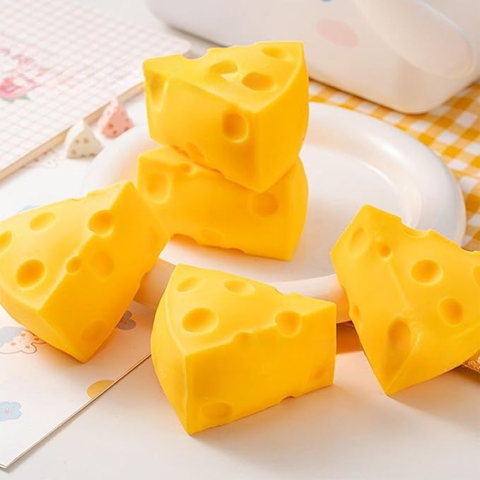 Squishy Toy - Mini Cheese Soft Squeeze (Triangle Shaped)
