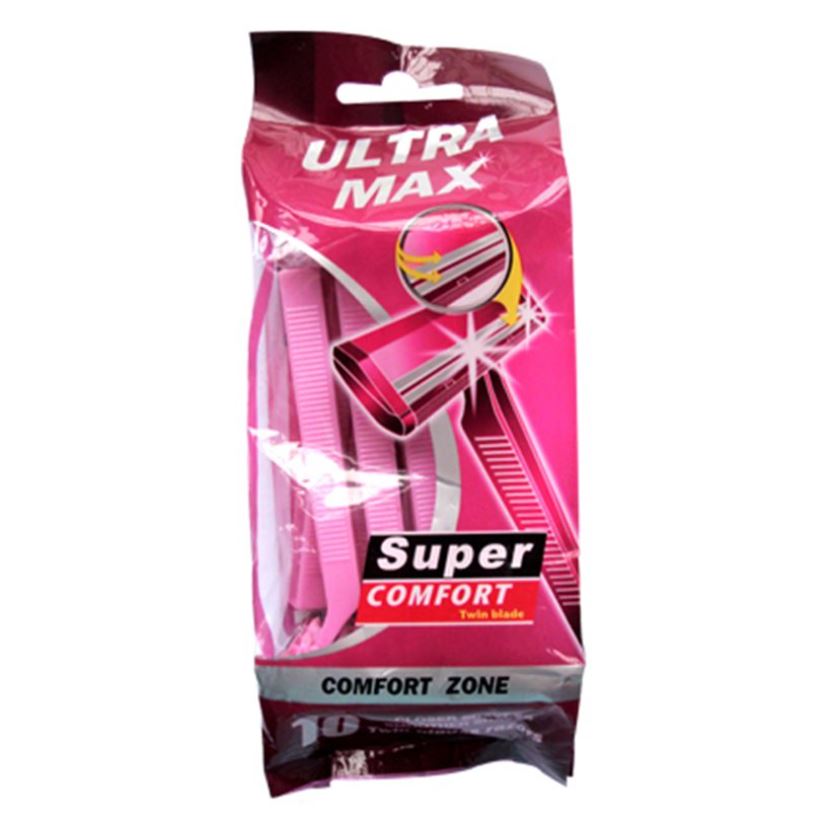 Ultra Max Razor, Super Comfort (Pink) - 10 in a pack