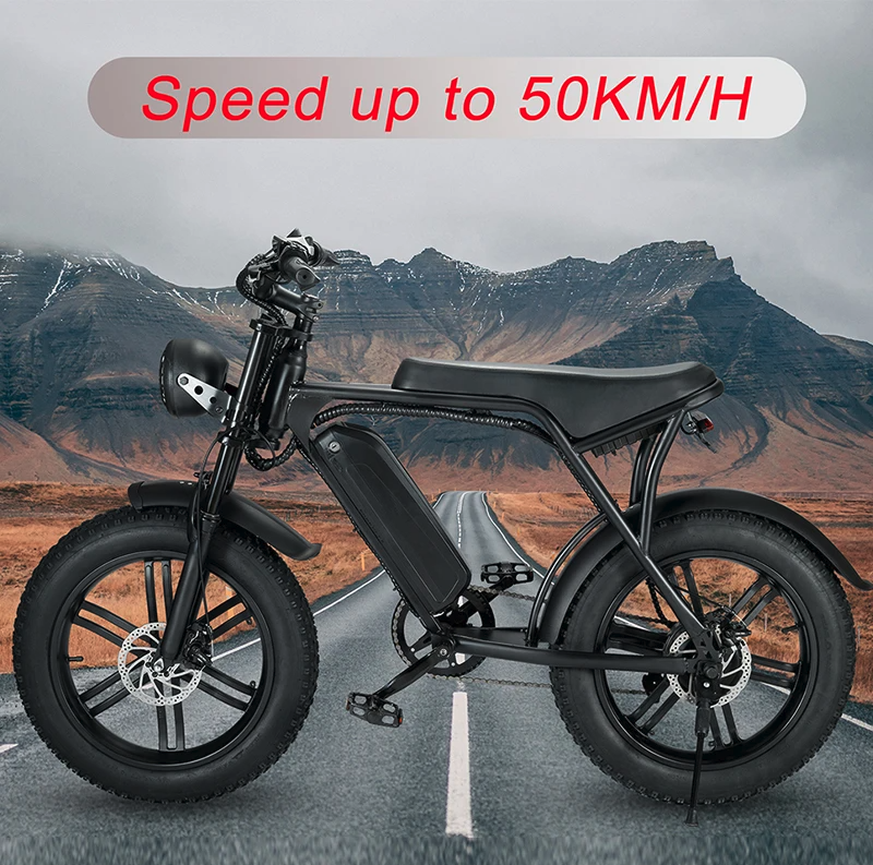 Janobike V8 - Electric Bike (48V Battery /750W Motor) 20" Tire 15Ah Dual Battery