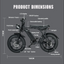 Janobike V8 - Electric Bike (48V Battery /750W Motor) 20" Tire 15Ah Dual Battery