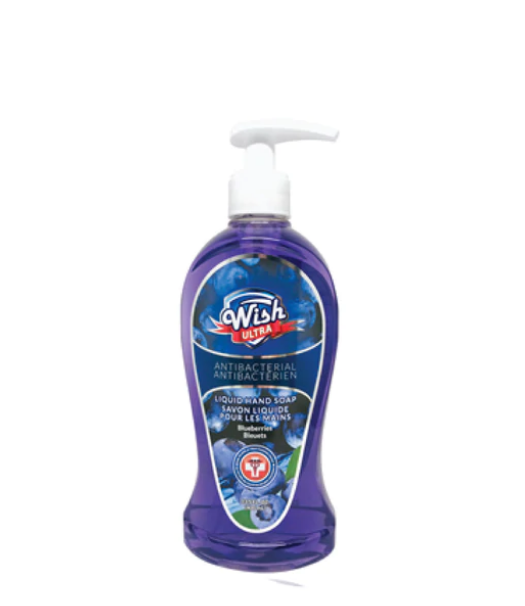 Wish Ultra Antibacterial Liquid Hand Soap (13.5 OZ / 400 ML) (12 pcs/ Case) (Unit Price- $0.50) - Blueberry