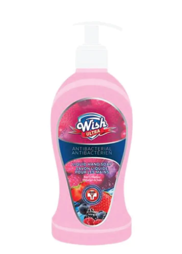 Wish Ultra Antibacterial Liquid Hand Soap (13.5 OZ / 400 ML) (12 pcs/ Case) (Unit Price - $0.50) - Berry Medley