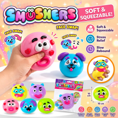 Squishy Toy - Smushers w/ Emoji Ball (10CM)