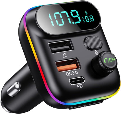 Multifunction Wireless Car MP3 Player with (2 USB & 1 Type C) Charger (T70)