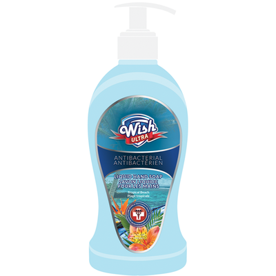 Wish Ultra Antibacterial Liquid Hand Soap (13.5 OZ / 400 ML) (12 pcs/ Case) (Unit Price- $0.50) - Tropical