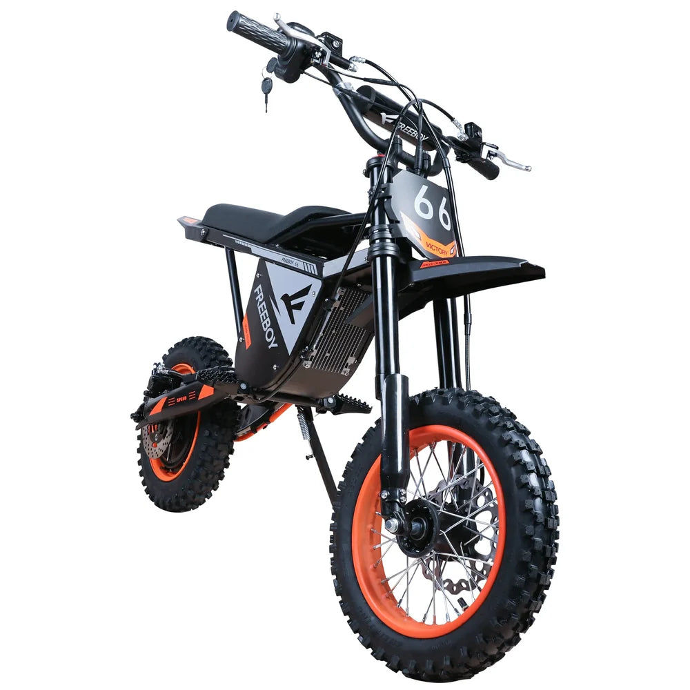 FREEBOY Y66 Electric Dirt Bike – 3000W Motor, 48V 30Ah Battery, 31-Mile Range, 12" Off-Road Tires